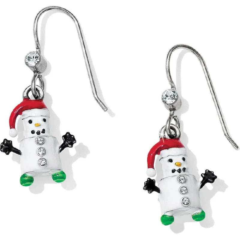 Women's Earrings – Elegant Designs for Every Personality--Marshmallow Snowman French Wire Earrings Women's Earrings – Elegant Designs for Every Personality--Marshmallow Snowman French Wire Earrings