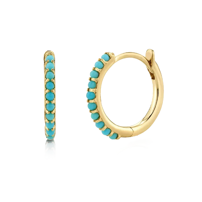 Women's Earrings – Elegant Designs for Every Personality--Turquoise Huggie Hoop Earrings Women's Earrings – Elegant Designs for Every Personality--Turquoise Huggie Hoop Earrings
