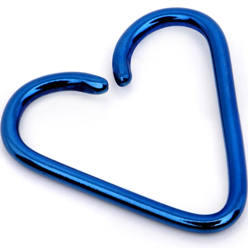 Women's Earrings – Elegant Designs for Every Personality--3/8 Annealed Blue Anodized Titanium Heart Daith Cartilage Tragus Women's Earrings – Elegant Designs for Every Personality--3/8 Annealed Blue Anodized Titanium Heart Daith Cartilage Tragus