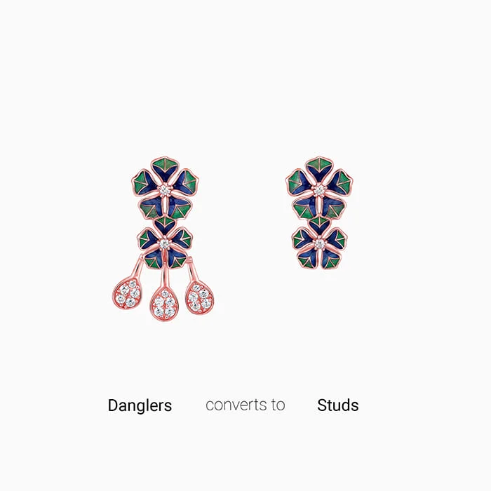 Women's Earrings – Elegant Designs for Every Personality--Rose Gold Bell Mallow Convertible Earrings