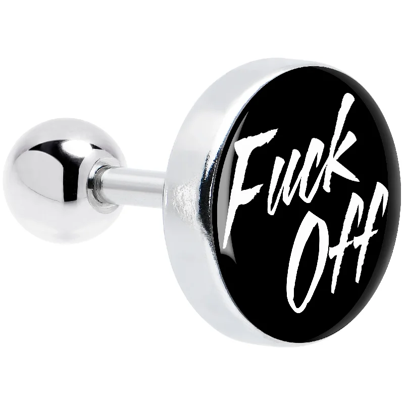Women's Earrings – Elegant Designs for Every Personality--16 Gauge Black F*ck Off Tragus Cartilage Earring