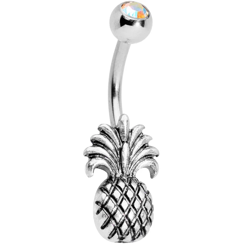 Beautiful Belly Rings with Timeless Beauty -Clear Gem Tropical Pineapple Pizzazz Belly Ring Beautiful Belly Rings with Timeless Beauty -Clear Gem Tropical Pineapple Pizzazz Belly Ring
