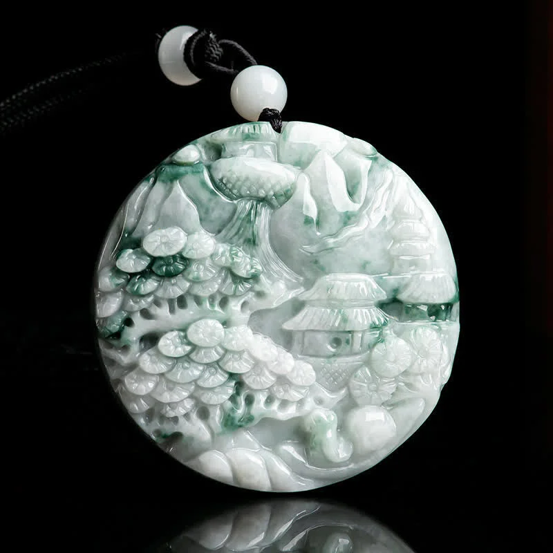 Shop Classic Women's Necklaces & Pendants with a Modern Twist-Buddha Stones Mountain Landscape Jade Abundance String Necklace Shop Classic Women's Necklaces & Pendants with a Modern Twist-Buddha Stones Mountain Landscape Jade Abundance String Necklace