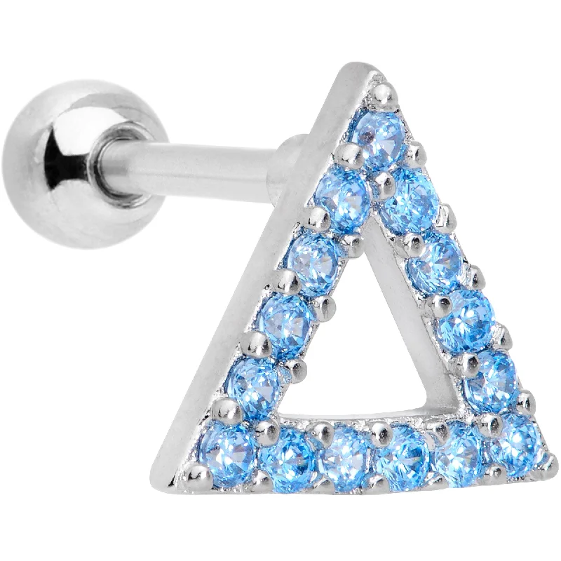 Women's Earrings – Elegant Designs for Every Personality--16 Gauge 1/4 Aqua Gem Triangle Cartilage Tragus