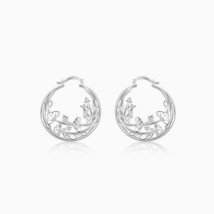 Women's Earrings – Elegant Designs for Every Personality--Silver Eyebright Hoop Earrings