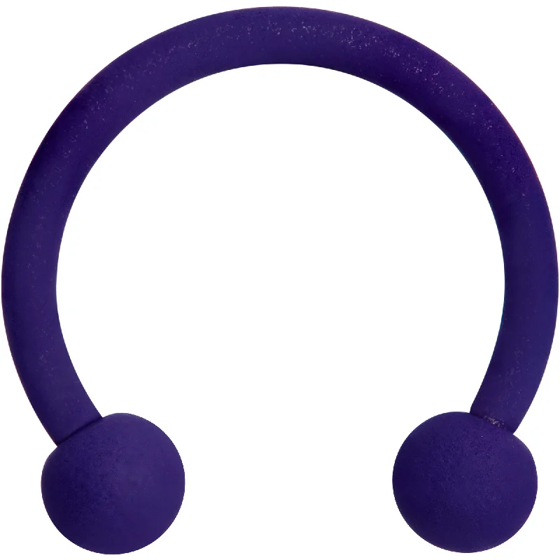 Lip Rings with Beautiful Gems for Subtle Sparkle16 Gauge 3/8 Delicious Dark Purple Matte Horseshoe Circular Barbell