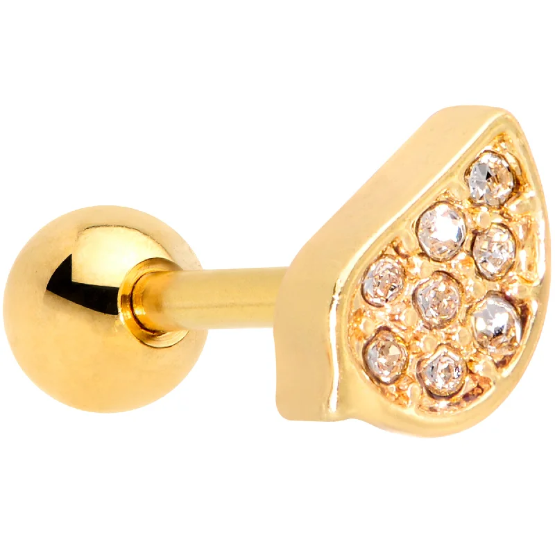 Women's Earrings – Elegant Designs for Every Personality--16 Gauge 1/4 Clear CZ Gem Gold Tone Swirl Cartilage Tragus Earring