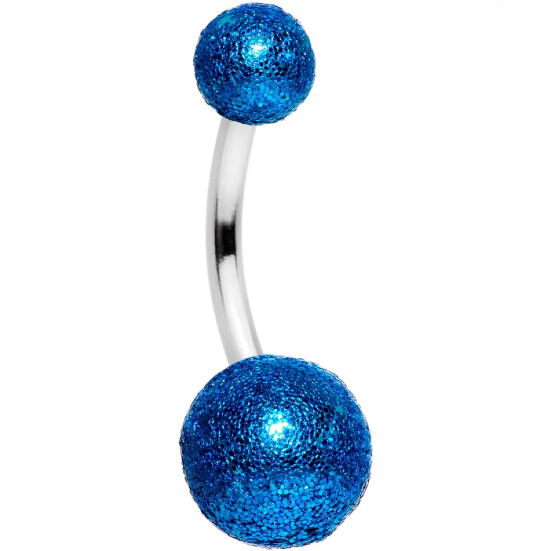 Belly Rings with Shiny Detailing for Stunning Look -Bright Blue Sandblasted Belly Ring Belly Rings with Shiny Detailing for Stunning Look -Bright Blue Sandblasted Belly Ring
