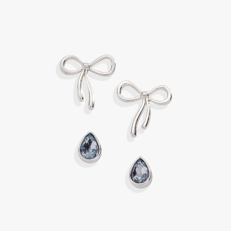 Women's Earrings – Elegant Designs for Every Personality--Bow & Teardrop Stud Earring Set