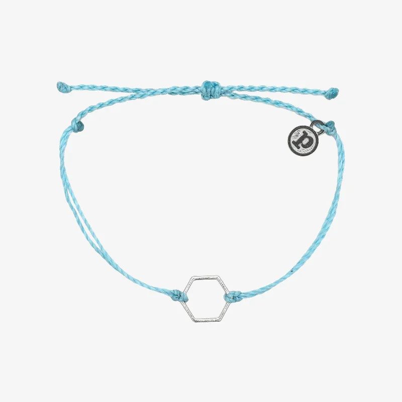 Stylish Bracelets for Men with Polished Finishes-Hexagon Charm