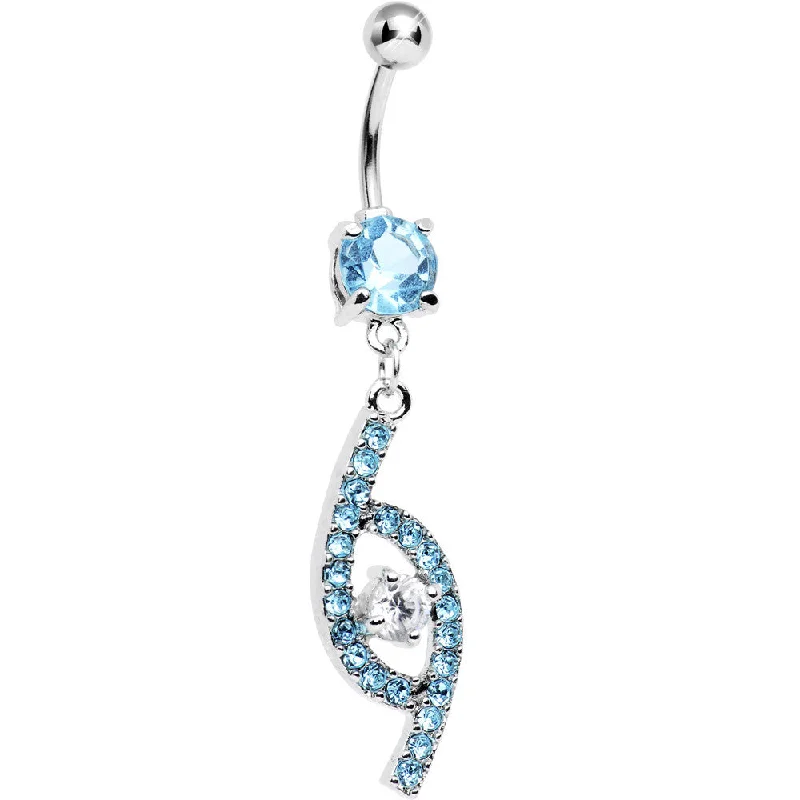 Beautiful Belly Rings for Timeless Looks -Aqua CZ Flawless Fashion Dangle Belly Ring Beautiful Belly Rings for Timeless Looks -Aqua CZ Flawless Fashion Dangle Belly Ring