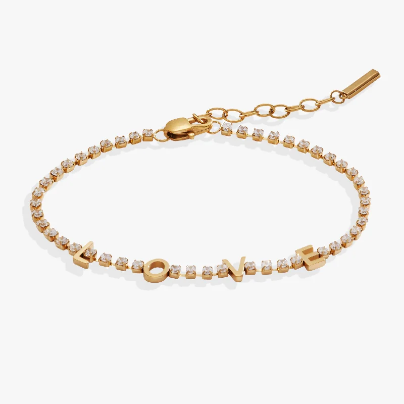 Women's Bangles for Special Occasions-“Love” Tennis Bracelet
