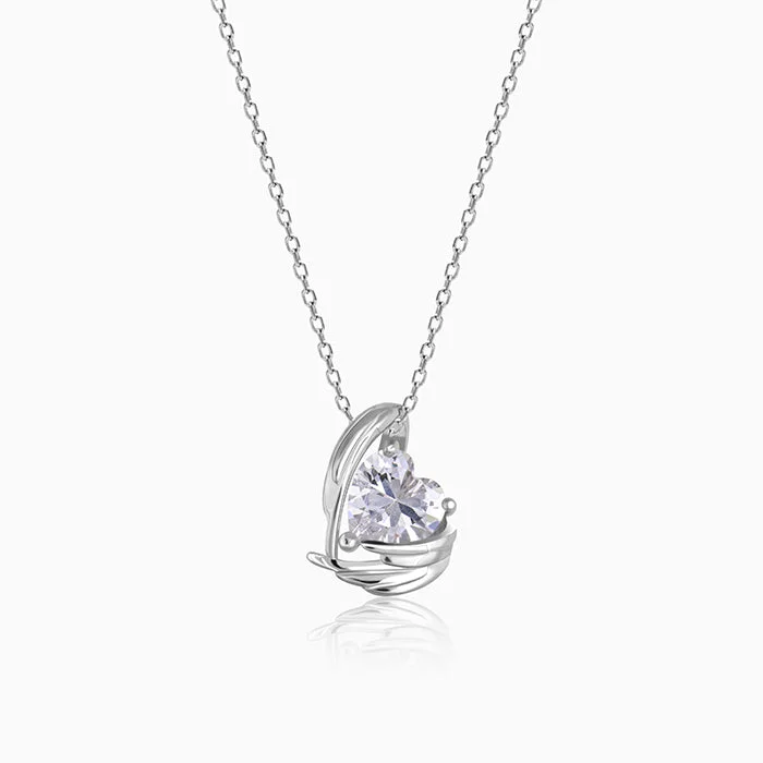 Shop Classic Women's Necklaces & Pendants with a Modern Twist-Silver Angel Wings of Protection Necklace Shop Classic Women's Necklaces & Pendants with a Modern Twist-Silver Angel Wings of Protection Necklace