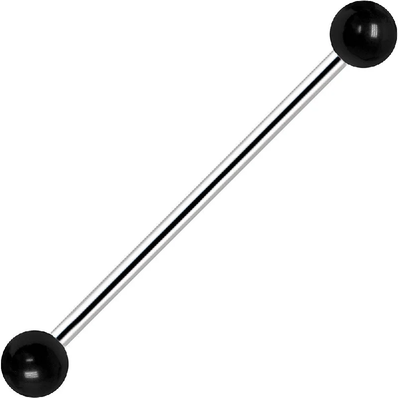 Women's Earrings – Elegant Designs for Every Personality--Black UV Acrylic Industrial Barbell 31mm Women's Earrings – Elegant Designs for Every Personality--Black UV Acrylic Industrial Barbell 31mm