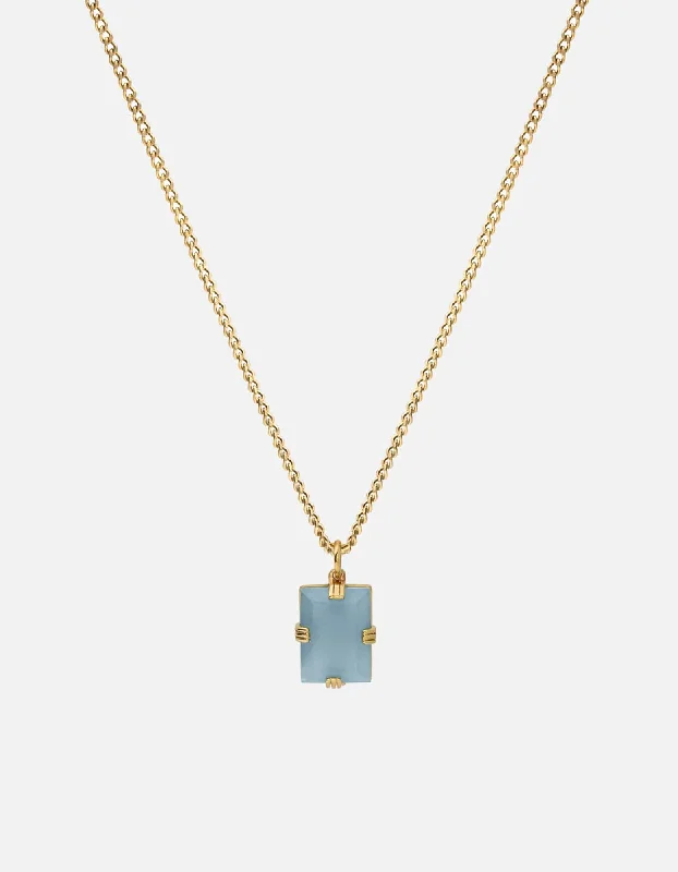 Shop Classic Women's Necklaces & Pendants with a Modern Twist-Lennox Blue Agate Necklace, Gold Vermeil Shop Classic Women's Necklaces & Pendants with a Modern Twist-Lennox Blue Agate Necklace, Gold Vermeil