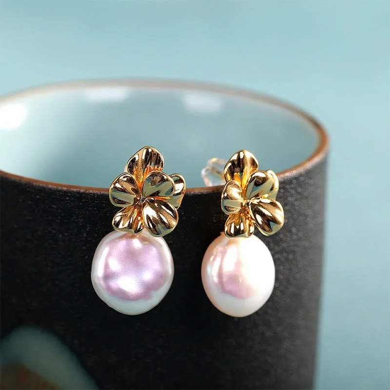 Women's Earrings – Elegant Designs for Every Personality--Buddha Stones 925 Sterling Silver Natural Baroque Pearl Flower Healing Drop Earrings Women's Earrings – Elegant Designs for Every Personality--Buddha Stones 925 Sterling Silver Natural Baroque Pearl Flower Healing Drop Earrings