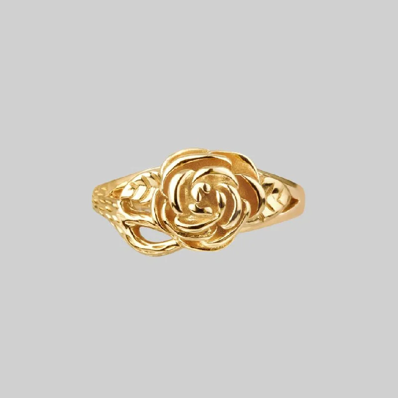 Chic Women's Rings for Fashion-Forward Looks-DEATHLY ROSE. Flourishing Rose Gold Ring Chic Women's Rings for Fashion-Forward Looks-DEATHLY ROSE. Flourishing Rose Gold Ring