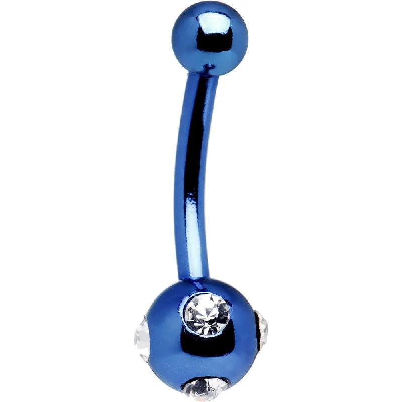 Belly Rings with Chic and Bold Accents -Electric Blue Titanium Ball Belly Button Ring Belly Rings with Chic and Bold Accents -Electric Blue Titanium Ball Belly Button Ring