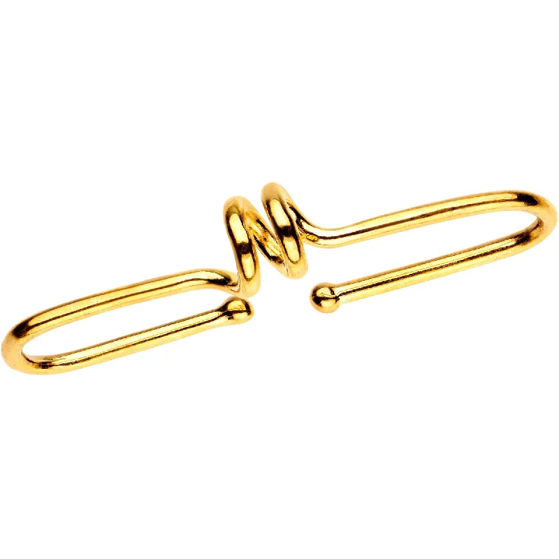 Women's Earrings – Elegant Designs for Every Personality--Gold Tone Anodized Spiral Illusion Non Pierced Industrial Barbell Women's Earrings – Elegant Designs for Every Personality--Gold Tone Anodized Spiral Illusion Non Pierced Industrial Barbell