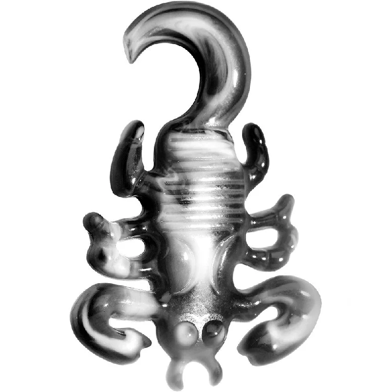 Women's Earrings – Elegant Designs for Every Personality--2 Gauge Black White Acrylic Scorpion Hanger Plug
