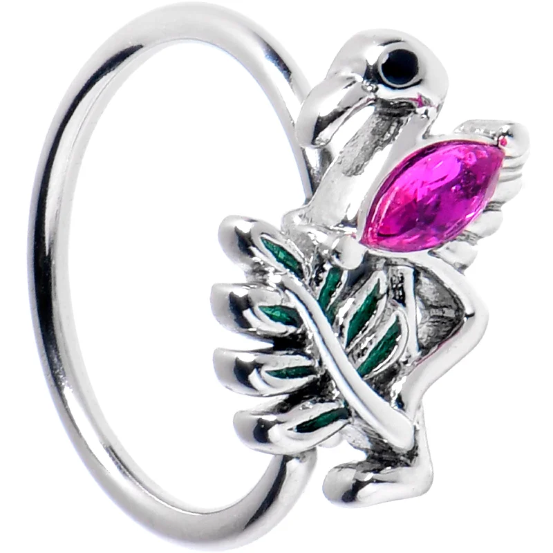 Elegant Designer Nose Rings for Special Occasions -20 Gauge 5/16 Pink Gem Fabulous Flamingo Nose Hoop Elegant Designer Nose Rings for Special Occasions -20 Gauge 5/16 Pink Gem Fabulous Flamingo Nose Hoop