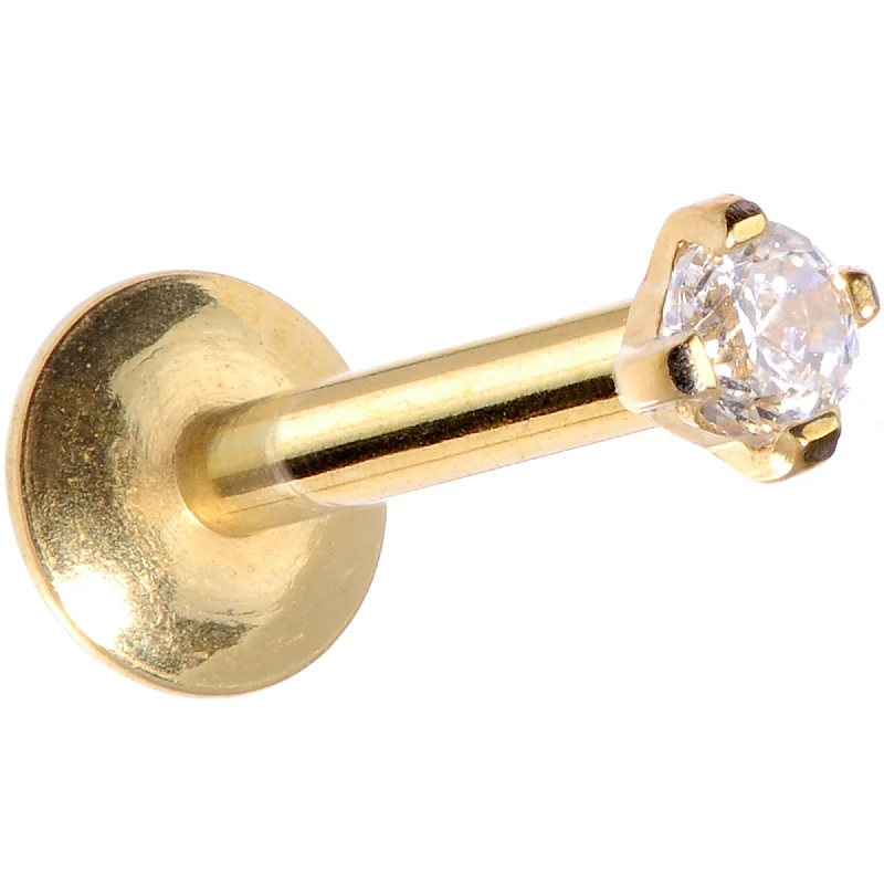 Trendy Lip Rings for Everyday Glam16 Gauge 5/16 Gold Titanium Internally Threaded Gem Labret Monroe