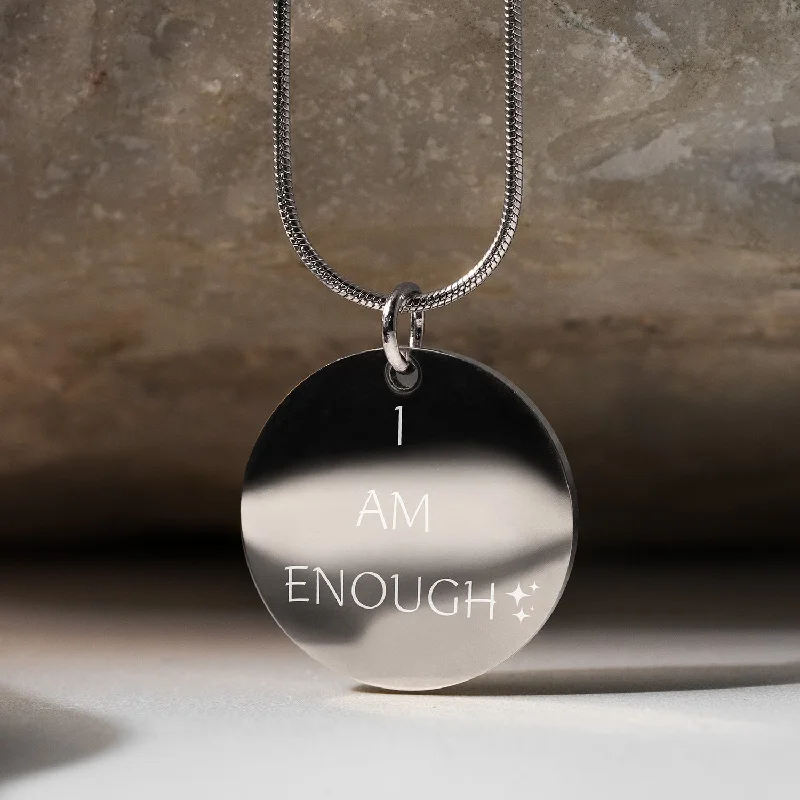 Fashion Bangles for Women with Unique Stone Settings-I AM ENOUGH Circle Necklace