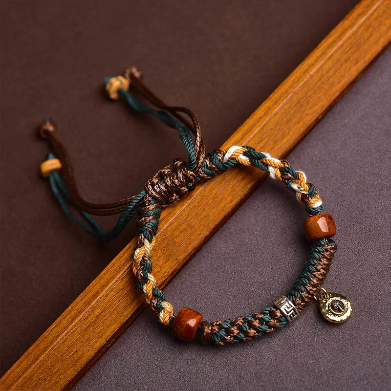Colorful Bangle Sets for Women-Buddha Stones Tibetan Camel Bone Yak Bone Luck Rope Bracelet