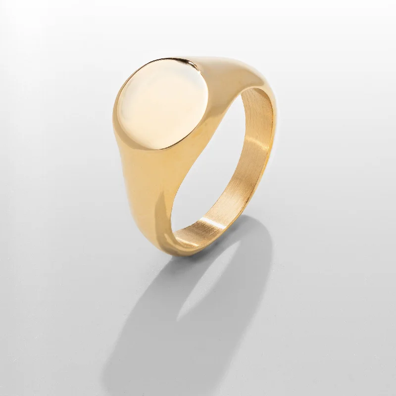 Top Men's Rings – Crafted for Every Style  Round Signet Ring (Gold)