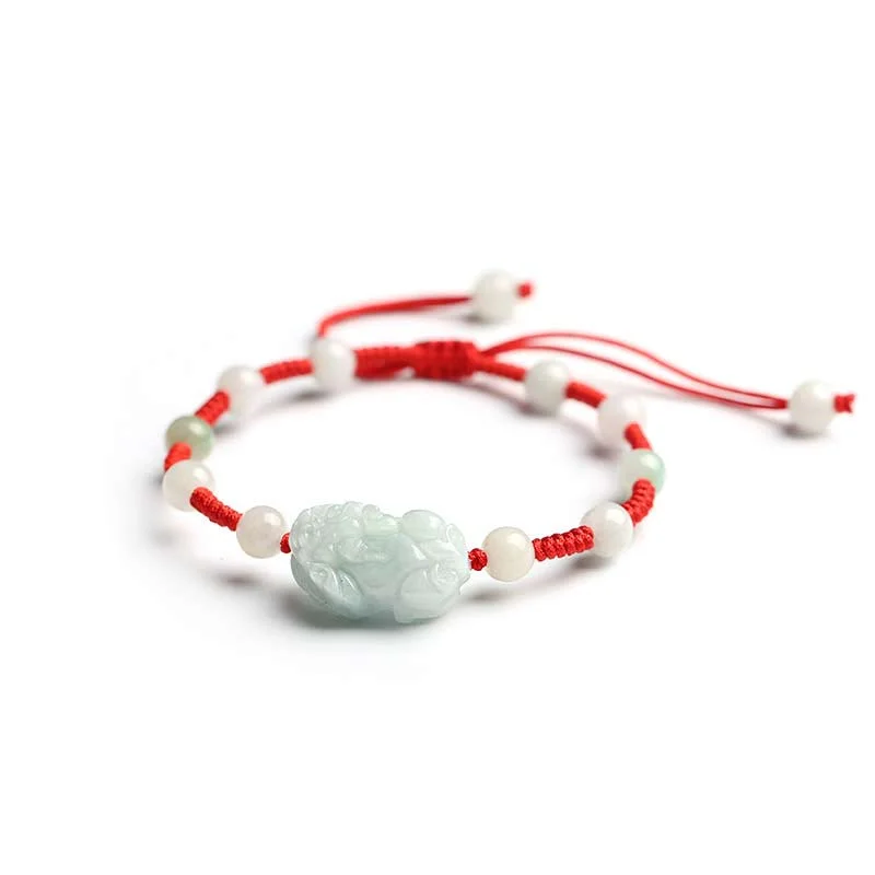 Men's Friendship Beaded Bracelets-Buddha Stones Natural Jade PiXiu Luck Bracelet