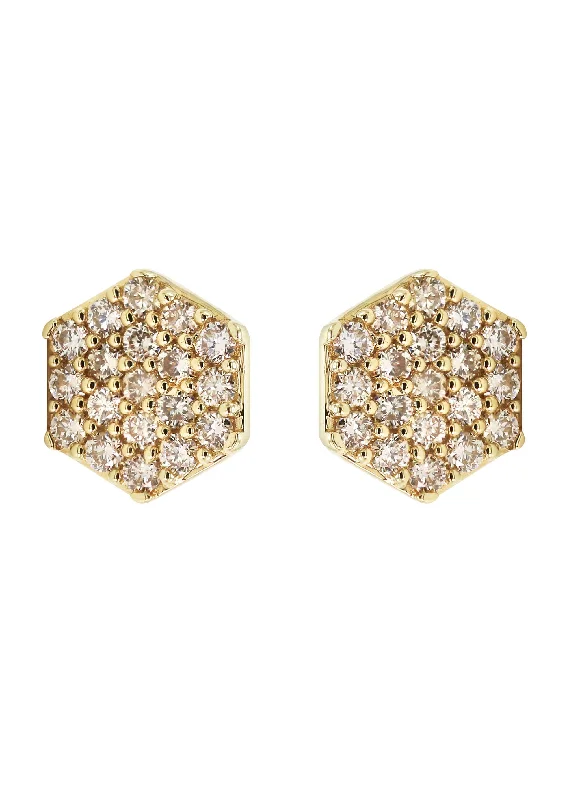 Shop Durable Men's Earrings for Everyday Wear-14K Yellow Gold Diamond Earrings For Men | 0.35 Carats | 1.79 Grams Shop Durable Men's Earrings for Everyday Wear-14K Yellow Gold Diamond Earrings For Men | 0.35 Carats | 1.79 Grams