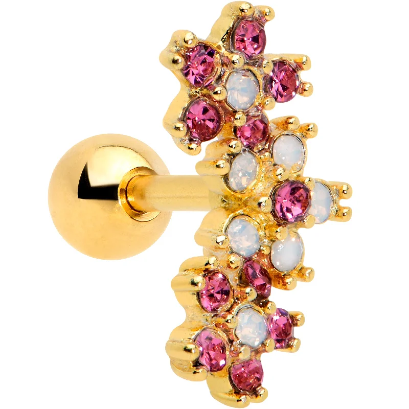 Women's Earrings – Elegant Designs for Every Personality--16 Gauge 1/4 White Faux Opal Gold Tone Bunch Flowers Cartilage Tragus Women's Earrings – Elegant Designs for Every Personality--16 Gauge 1/4 White Faux Opal Gold Tone Bunch Flowers Cartilage Tragus