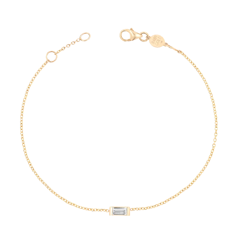 Personalized Leather Wrap Bracelets for Men-Baguette Diamond Bracelet