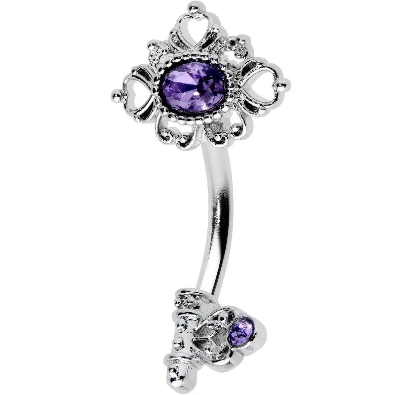 Stunning Belly Rings for Bold Fashion Choices -Purple Gem Unlock My Heart Key Valentines Day Double Mount Belly Ring Stunning Belly Rings for Bold Fashion Choices -Purple Gem Unlock My Heart Key Valentines Day Double Mount Belly Ring
