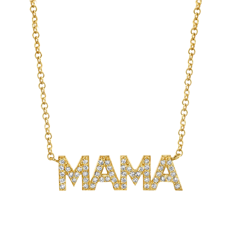 Shop Classic Women's  Necklaces & Pendants with a Modern Twist-Diamond Pave Mama Necklace