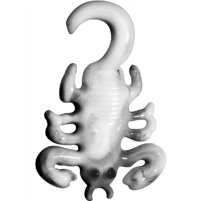 Women's Earrings – Elegant Designs for Every Personality--4 Gauge Black White Acrylic Scorpion Hanger Plug