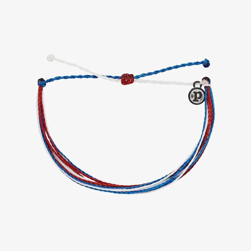 Unique Charm Bracelets for Men-Red White Blue Bracelet