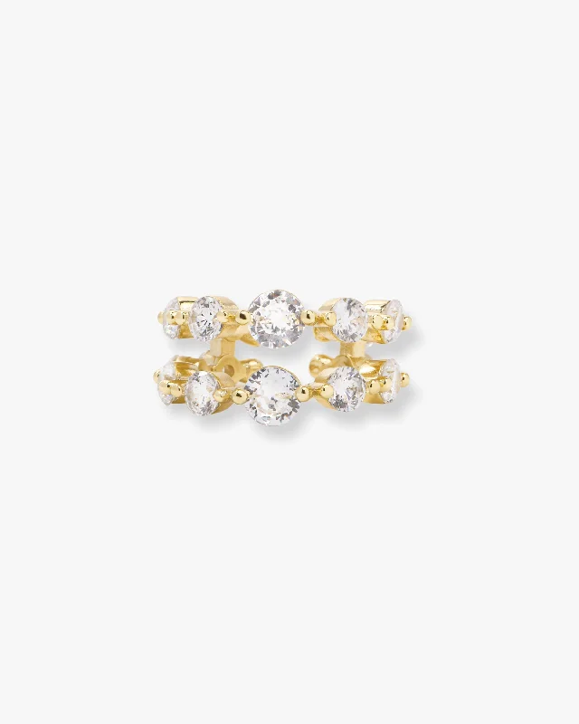 Women's Earrings – Elegant Designs for Every Personality--She's an Icon Ear Cuff - Gold|White Diamondettes