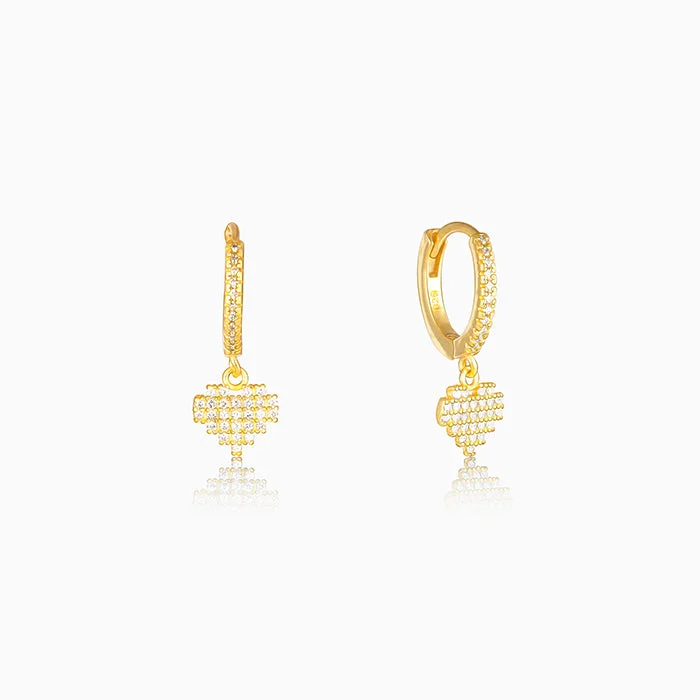 Women's Earrings – Elegant Designs for Every Personality--Golden Hanging Heart Hoop Earrings