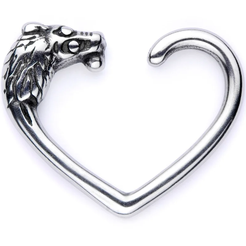 Women's Earrings – Elegant Designs for Every Personality--16 Gauge 3/8 Lion Tamer Right Heart Closure Ring
