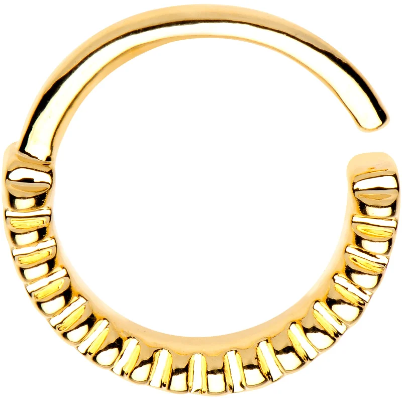 Stunning Nose Rings for All Fashion Lovers -5/16 Gold Plated Half Paved Groove Seamless Circular Ring Stunning Nose Rings for All Fashion Lovers -5/16 Gold Plated Half Paved Groove Seamless Circular Ring