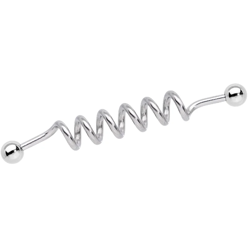 Women's Earrings – Elegant Designs for Every Personality--Spiral Surgical Steel Industrial Project Bar 47mm