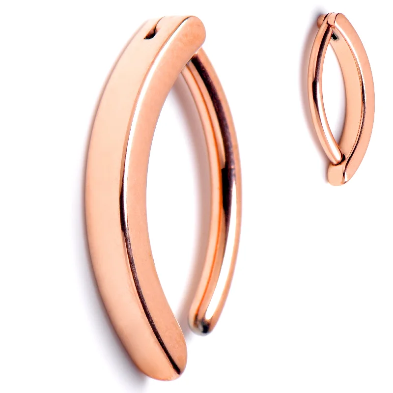 Fashionable Belly Rings with Vibrant Accents -14 Gauge 1/2 Rose Gold Tone ASTM F-136 Implant Grade Titanium Hinged Hoop Belly Ring Fashionable Belly Rings with Vibrant Accents -14 Gauge 1/2 Rose Gold Tone ASTM F-136 Implant Grade Titanium Hinged Hoop Belly Ring