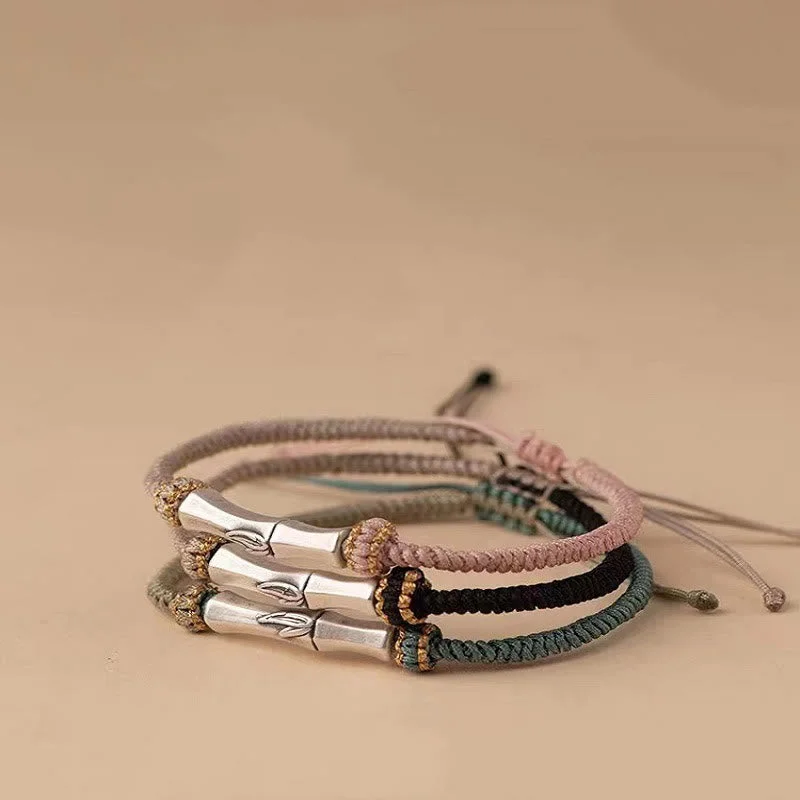 Vintage Inspired Bangles for Women-Buddha Stones 925 Sterling Silver Bamboo Protection Braided Bracelet Vintage Inspired Bangles for Women-Buddha Stones 925 Sterling Silver Bamboo Protection Braided Bracelet