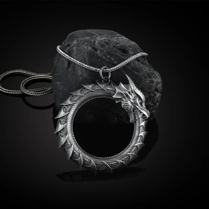Shop Classic Women's Necklaces & Pendants with a Modern Twist-Buddha Stones Pure Tin Dragon Snake Protection Necklace Pendant Shop Classic Women's Necklaces & Pendants with a Modern Twist-Buddha Stones Pure Tin Dragon Snake Protection Necklace Pendant