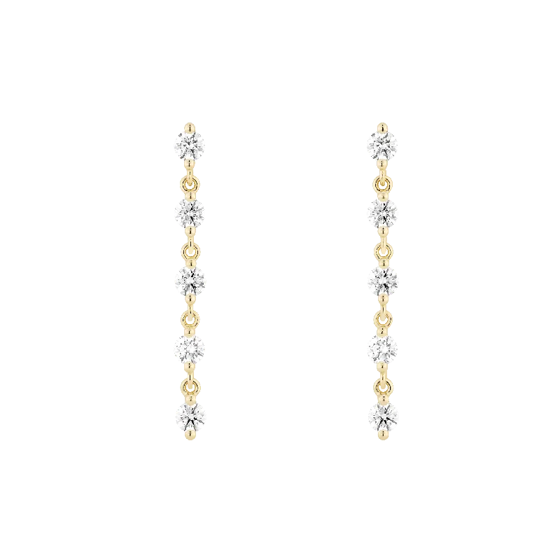 Women's Earrings – Elegant Designs for Every Personality--The Round Brilliant Line Drop Earrings Women's Earrings – Elegant Designs for Every Personality--The Round Brilliant Line Drop Earrings
