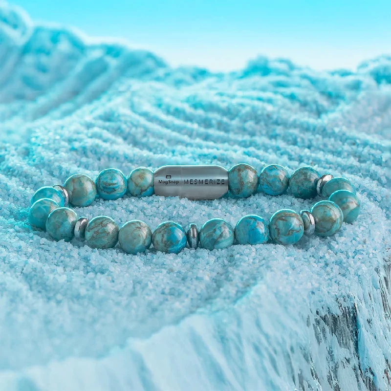 Classy Bracelets for Men with Metal Details-Harmony African Turquoise Natural Stone Bracelet with MagSnap 2 Classy Bracelets for Men with Metal Details-Harmony African Turquoise Natural Stone Bracelet with MagSnap 2