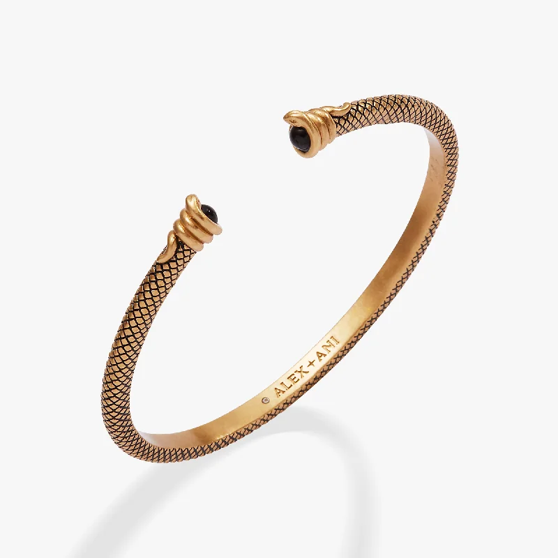 Customized Gold Bangles for Women-Untamed Snake Cuff Bracelet