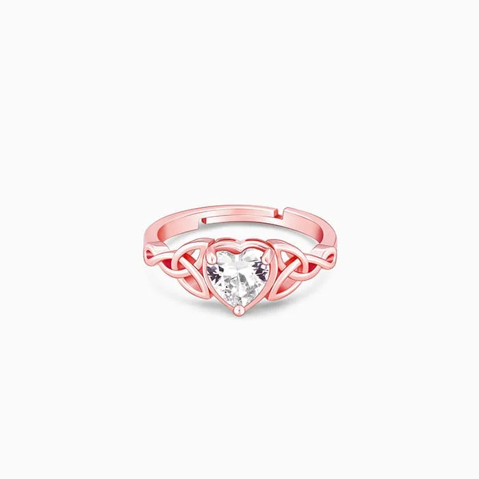 Chic Women's Rings for Fashion-Forward Looks-Rose Gold I Promise My Heart Ring