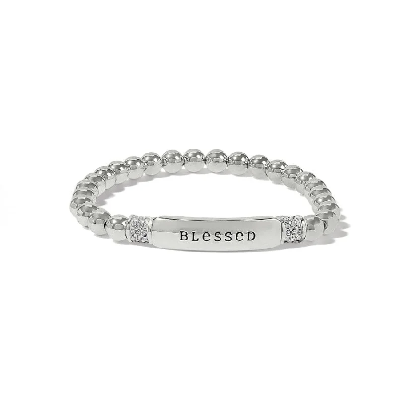 Sterling Silver Bangles for Women-Meridian Blessed Petite Stretch Bracelet